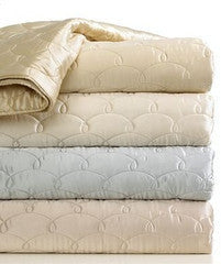 Barbara Barry Bedding, Dream Pearls Silk Quilted Champagne Euro European Pillow Sham NEW